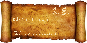 Károli Endre névjegykártya