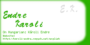 endre karoli business card