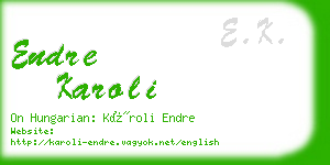 endre karoli business card